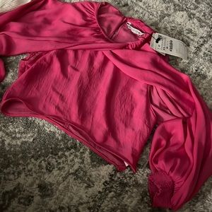 ZARA puffy sleeve crop top